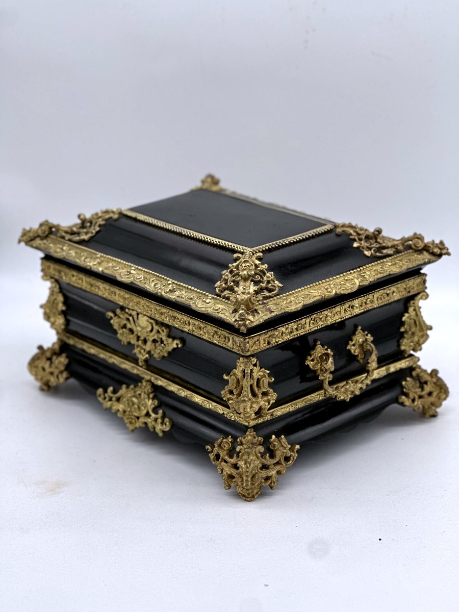  Black And Bronze Boulle Box, Napoleon III Period-photo-1