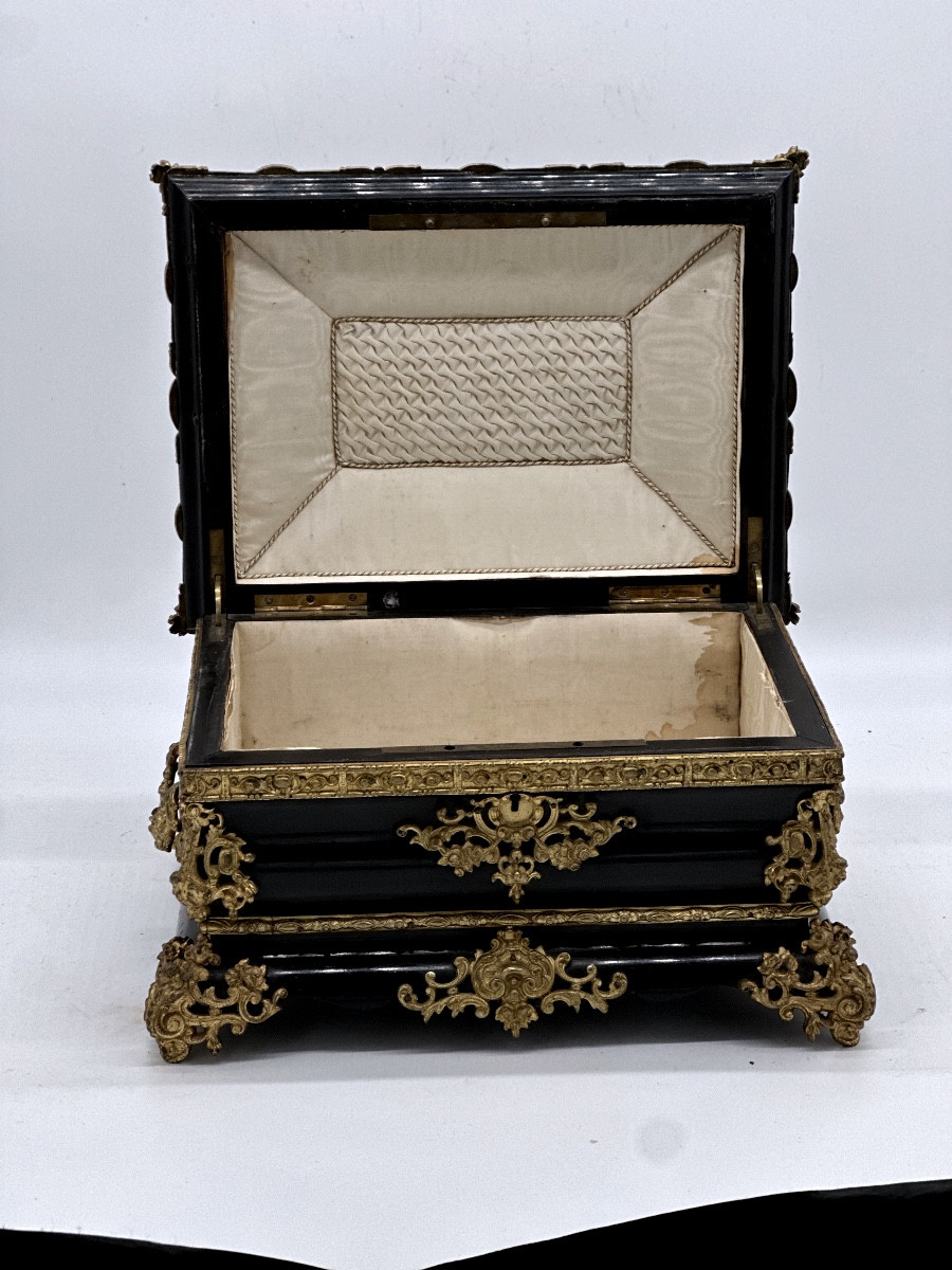  Black And Bronze Boulle Box, Napoleon III Period-photo-3