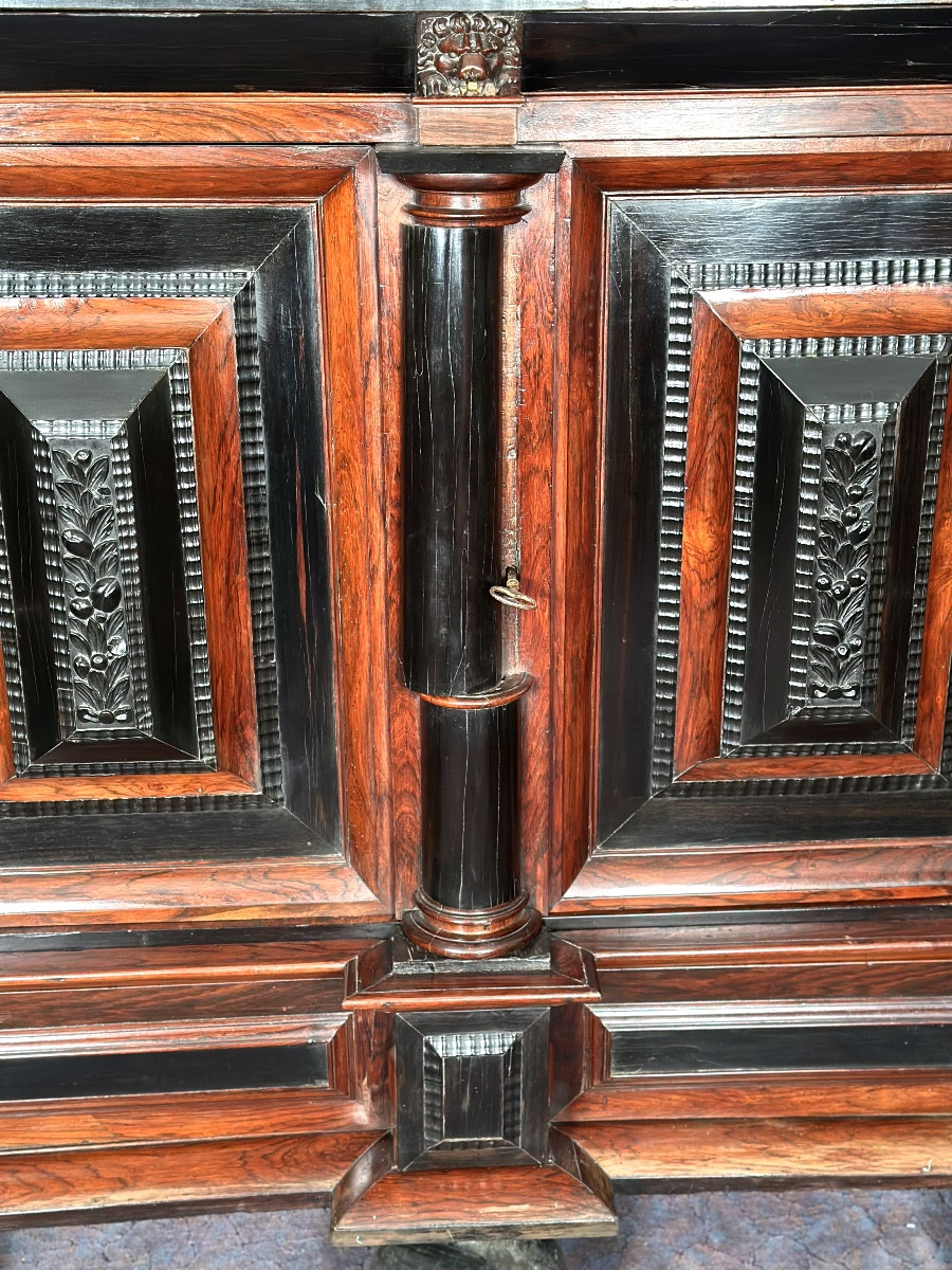 17th Century Dutch Renaissance Armoire Ebony And Mahogany-photo-2