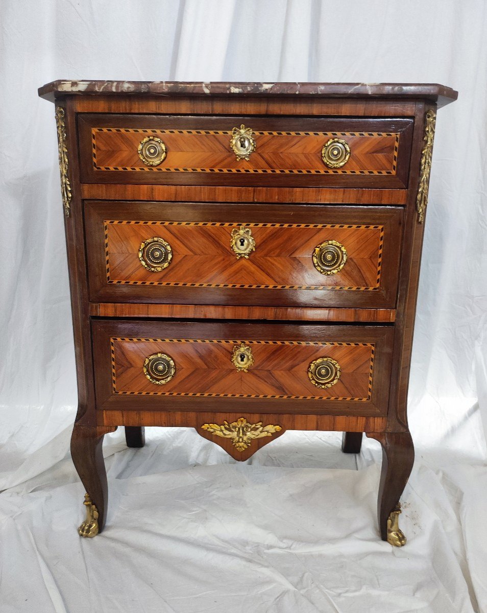 Transition Style Commode In Marquetry XIX-photo-2