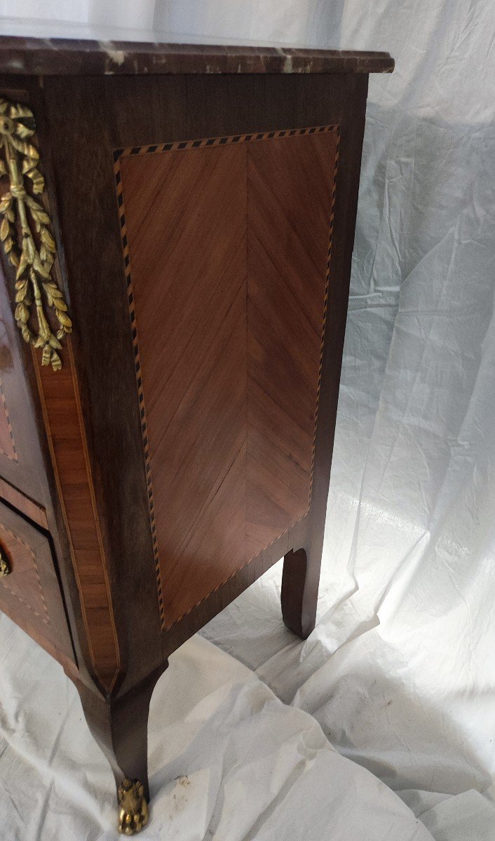 Transition Style Commode In Marquetry XIX-photo-3