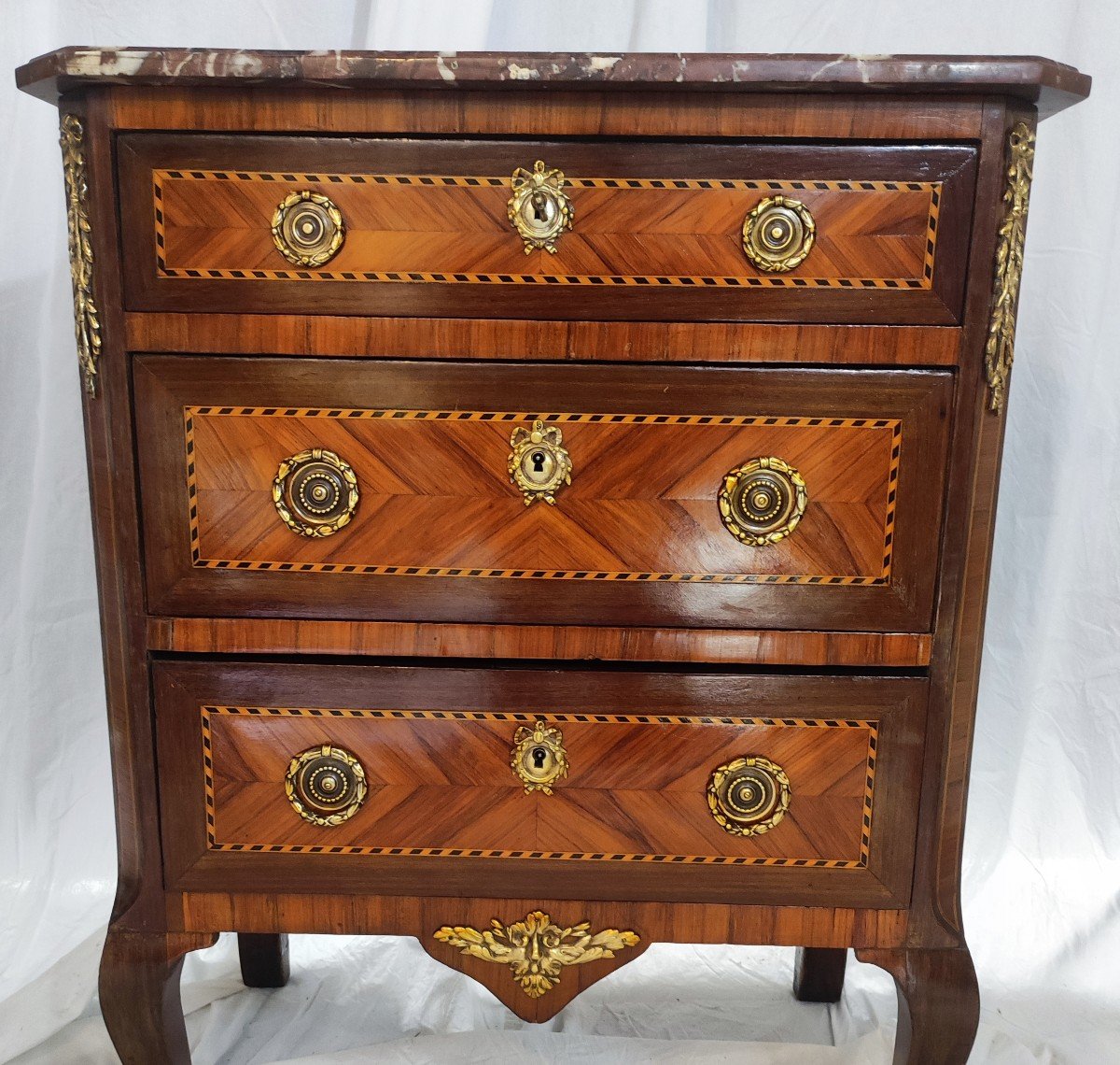 Transition Style Commode In Marquetry XIX-photo-2