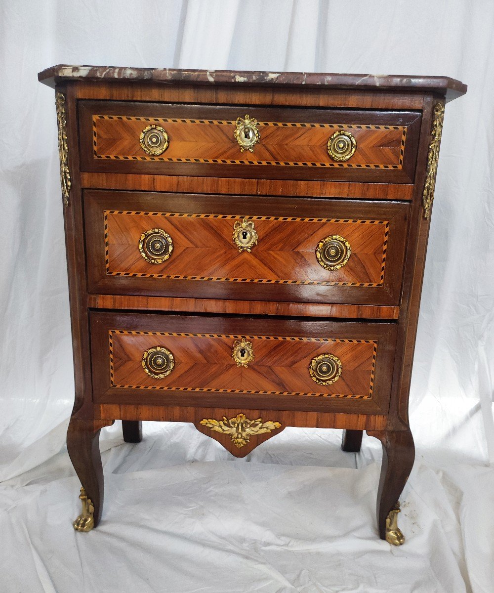 Transition Style Commode In Marquetry XIX