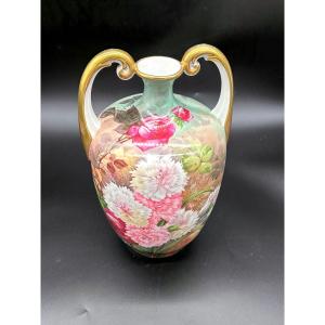 Jean Pouyat Limoges Porcelain Vase