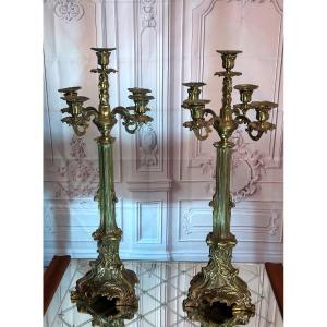 Large Pair Of 19th Century Candelabras