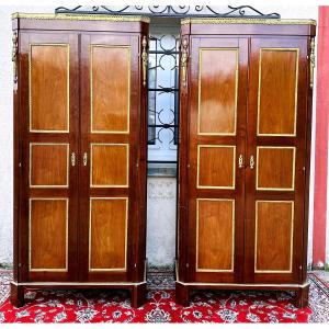  Pair Of Louis XVI Period Two-door Mahogany Wardrobes