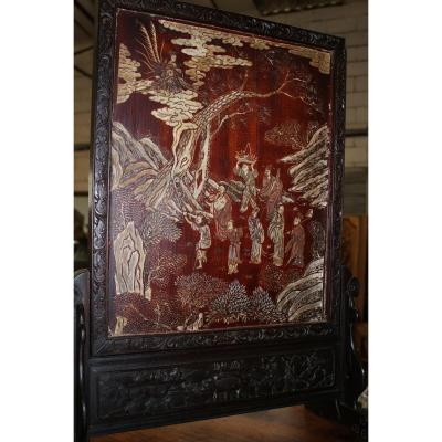 Chinese Screen In Coromandel Lacquer