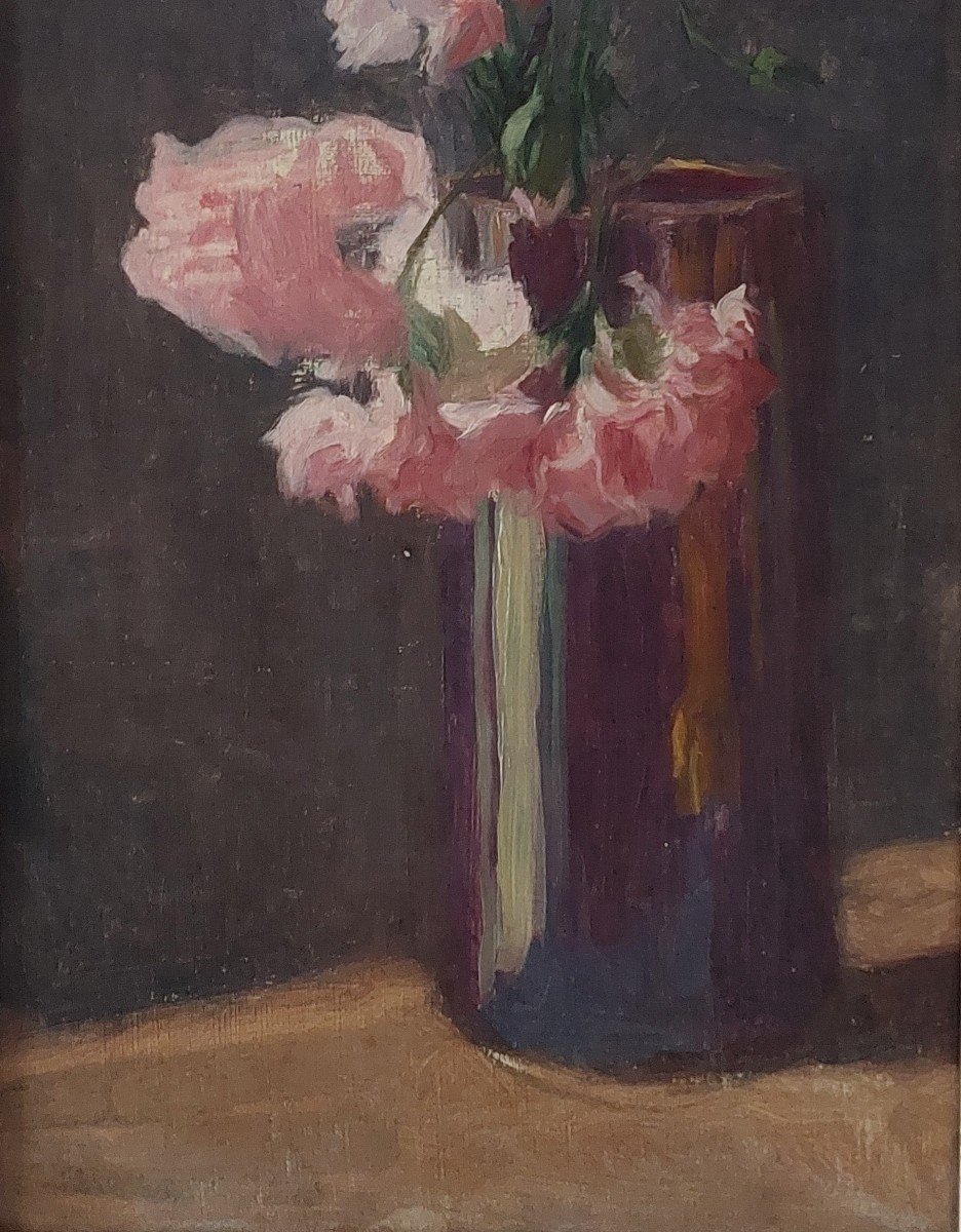 “bouquet Of Peonies” Still Life Late 19th Century-photo-3