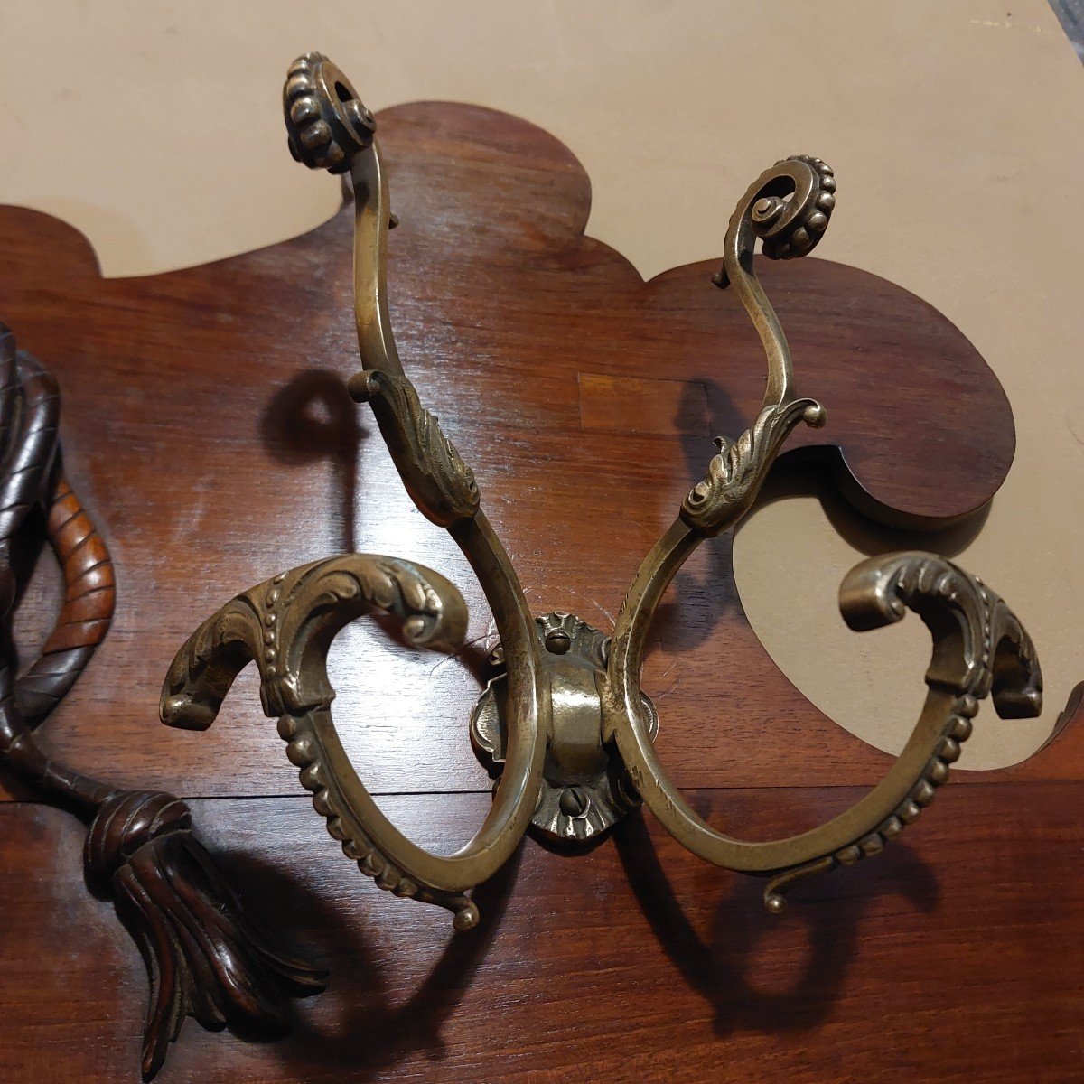 Coat Rack In Walnut Late 19th Century -photo-2