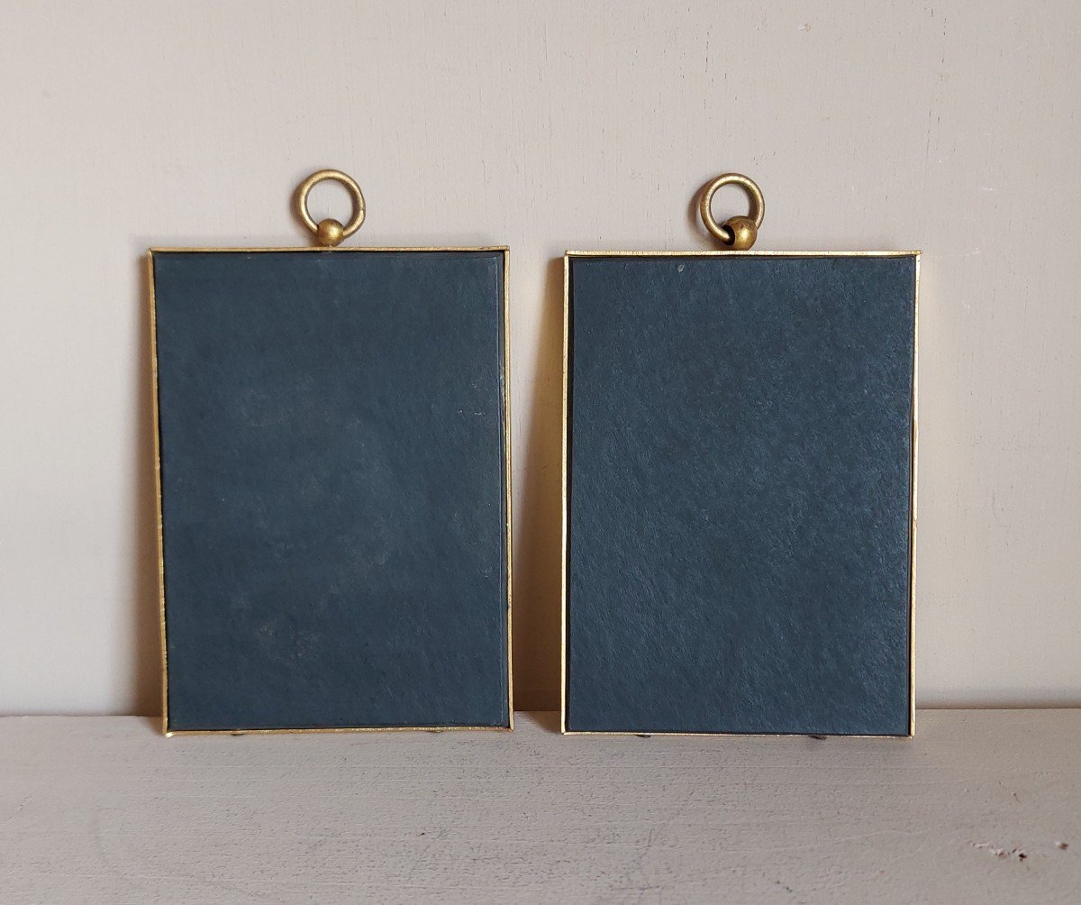 Pair Of Napoleon III Period Gilt Bronze Photo Frames-photo-3