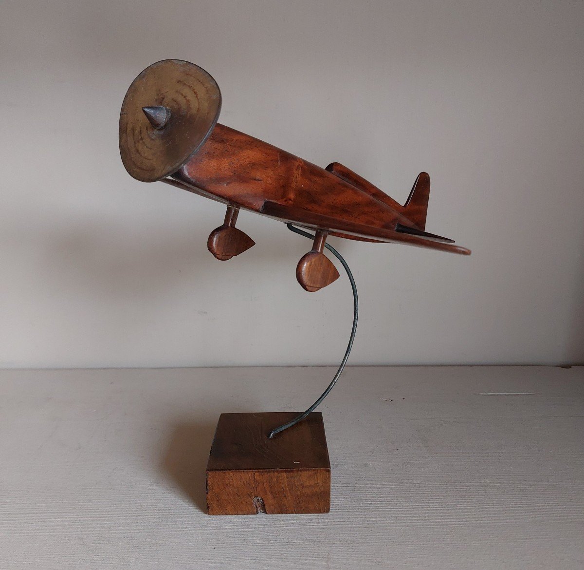 Caudron Renault Rafale 450 Plane In Walnut-photo-3