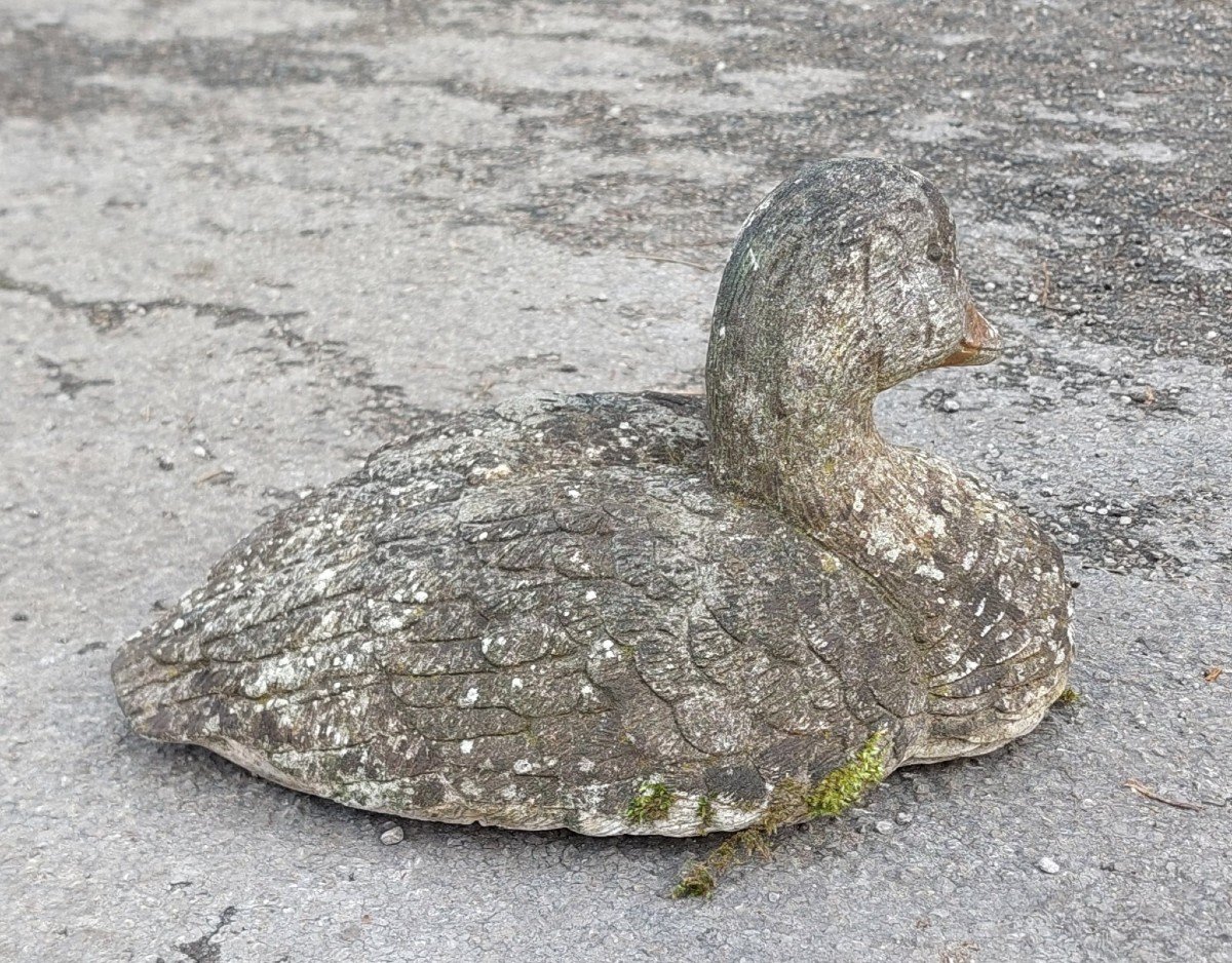 Cement Lying Goose Garden Decor -photo-3