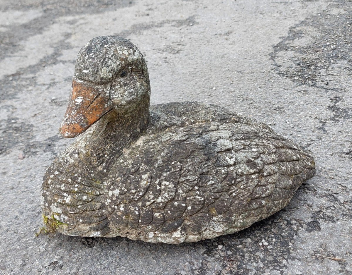 Cement Lying Goose Garden Decor 