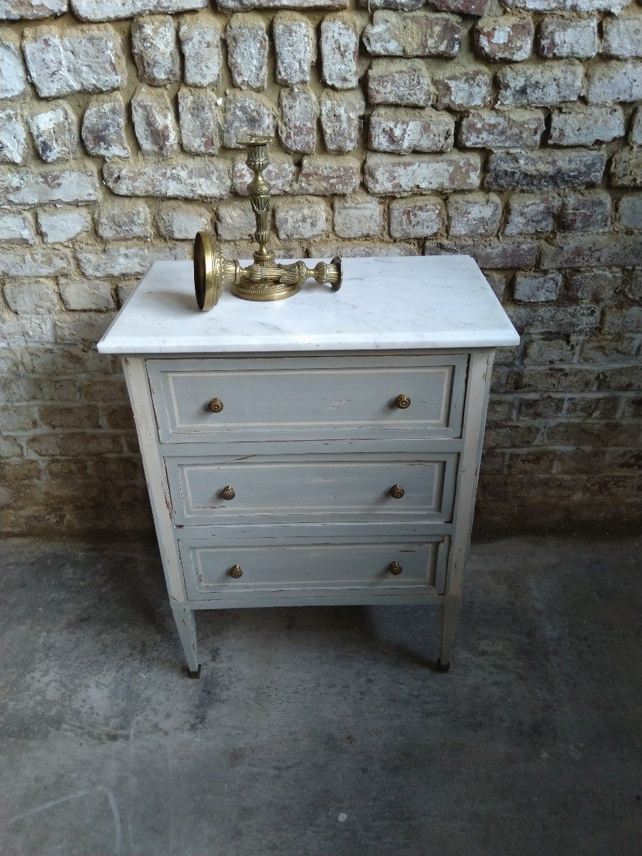 Petite Commode Laquée  Louis XVI Du Début XIX ème-photo-3