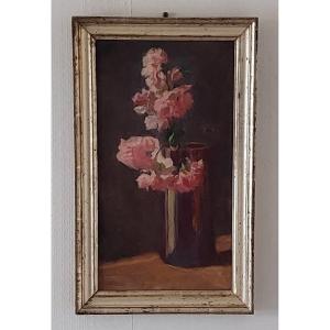 " Bouquet De Pivoines "   Nature Morte Fin XIXème