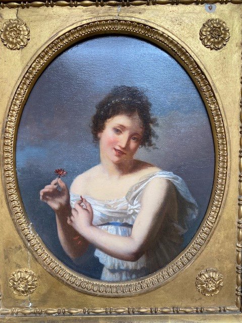 Four Portraits Of Young Women By Jacques-antoine Vallin  (1760-1831)-photo-2