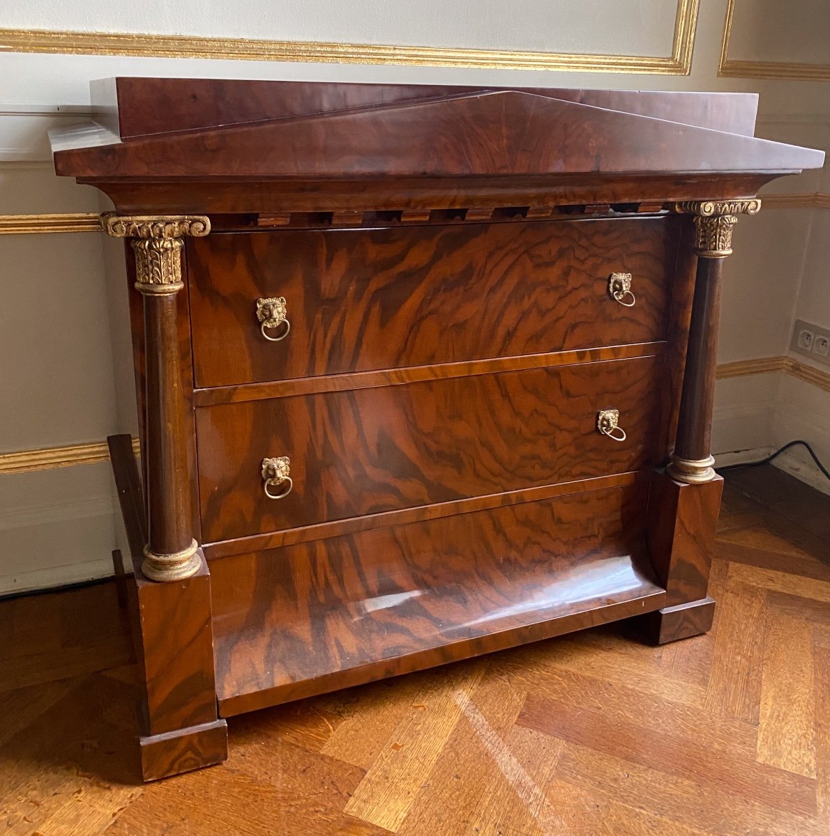 Commode  Biedermeier En Acajou 