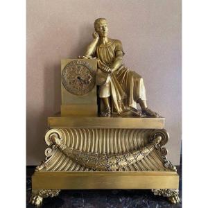 A Pendulum Clock With Marcus Tullius Cicero,  By Pierre-philippe Thomire
