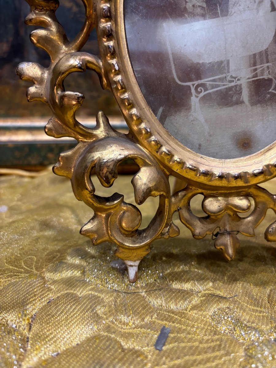 Corniche Frame Italy Firenze In Openwork And Gilded Wood 19th Century Florenti To Place Or Hang -photo-2