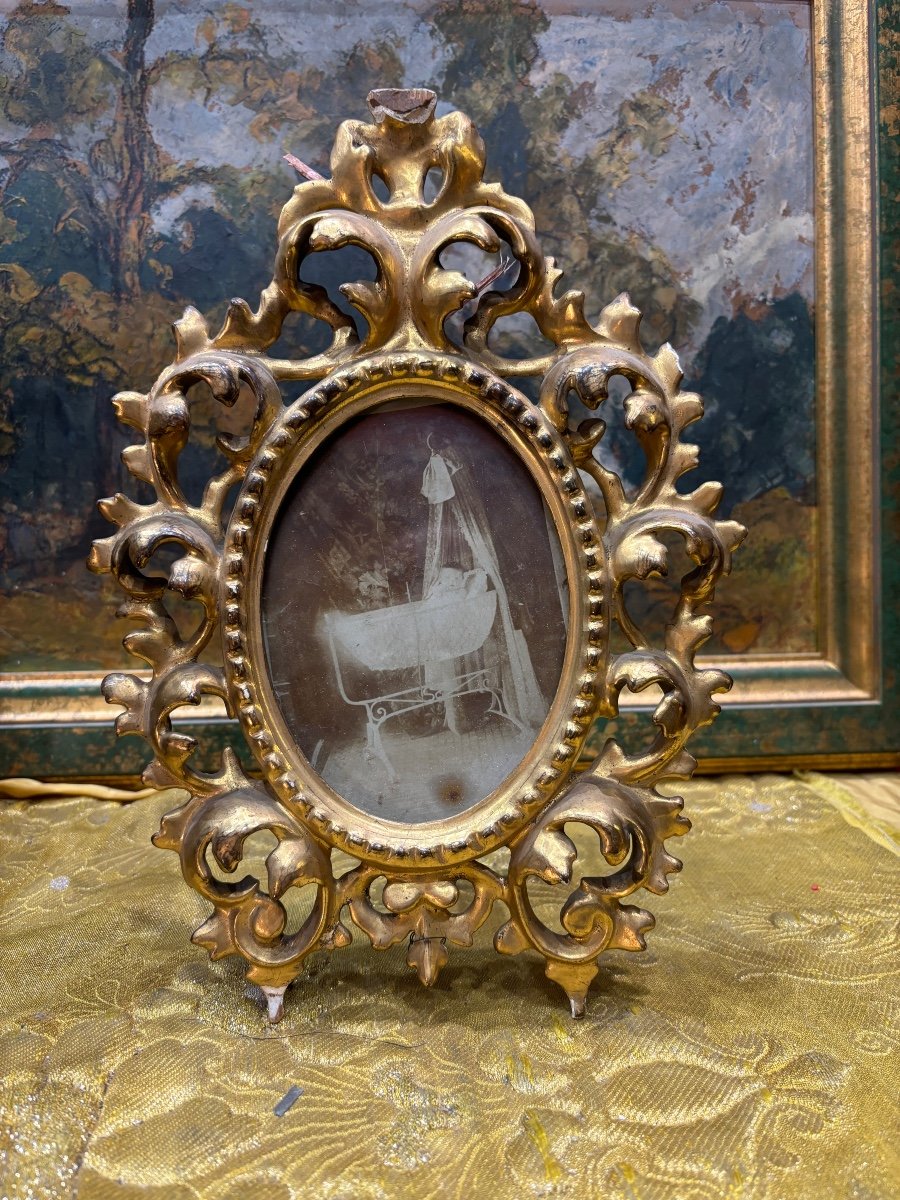 Corniche Frame Italy Firenze In Openwork And Gilded Wood 19th Century Florenti To Place Or Hang -photo-2