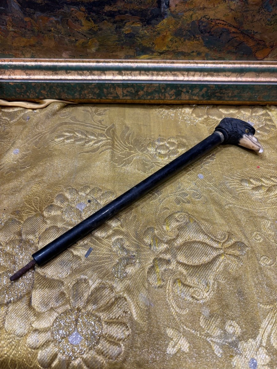 Old Cane Handle Or Umbrella With Eagle Head American Eagle 19th Century-photo-3