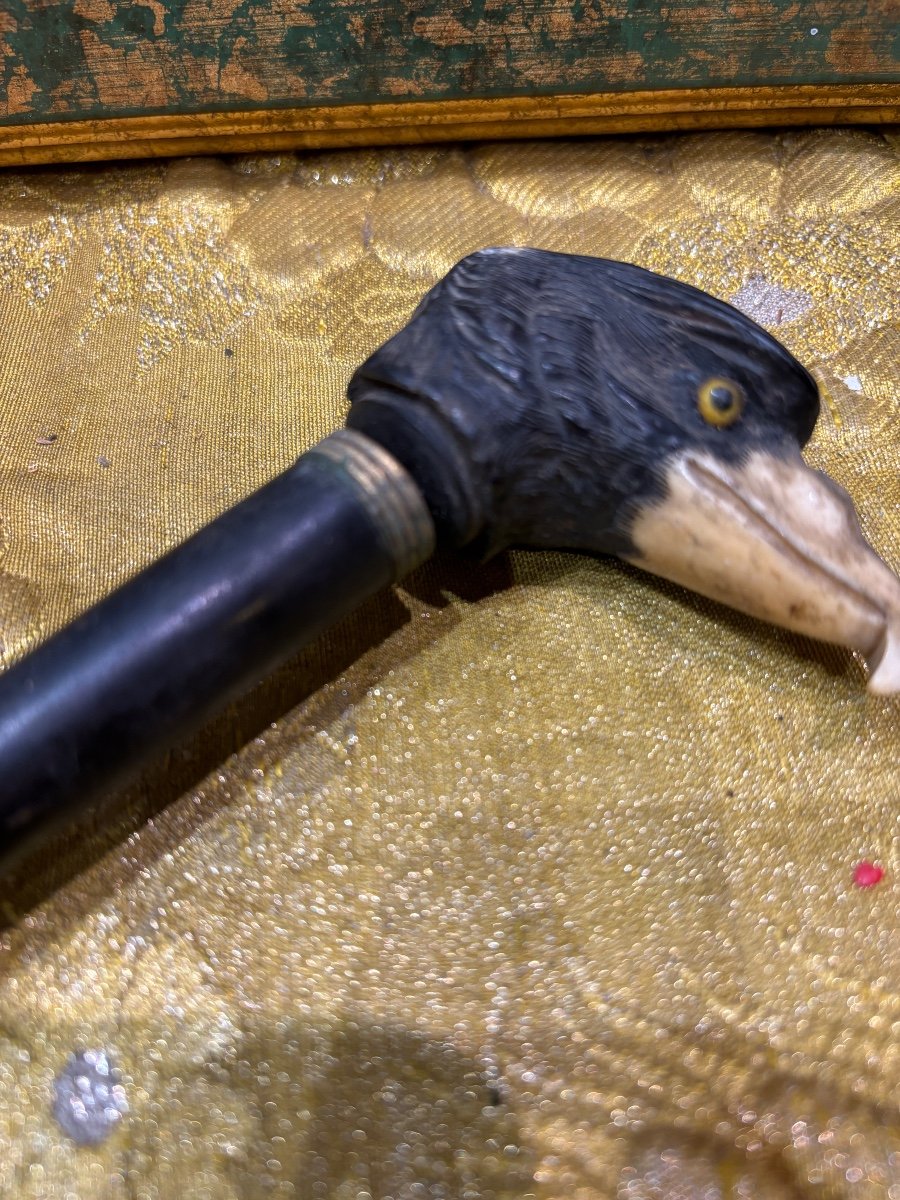 Old Cane Handle Or Umbrella With Eagle Head American Eagle 19th Century-photo-4