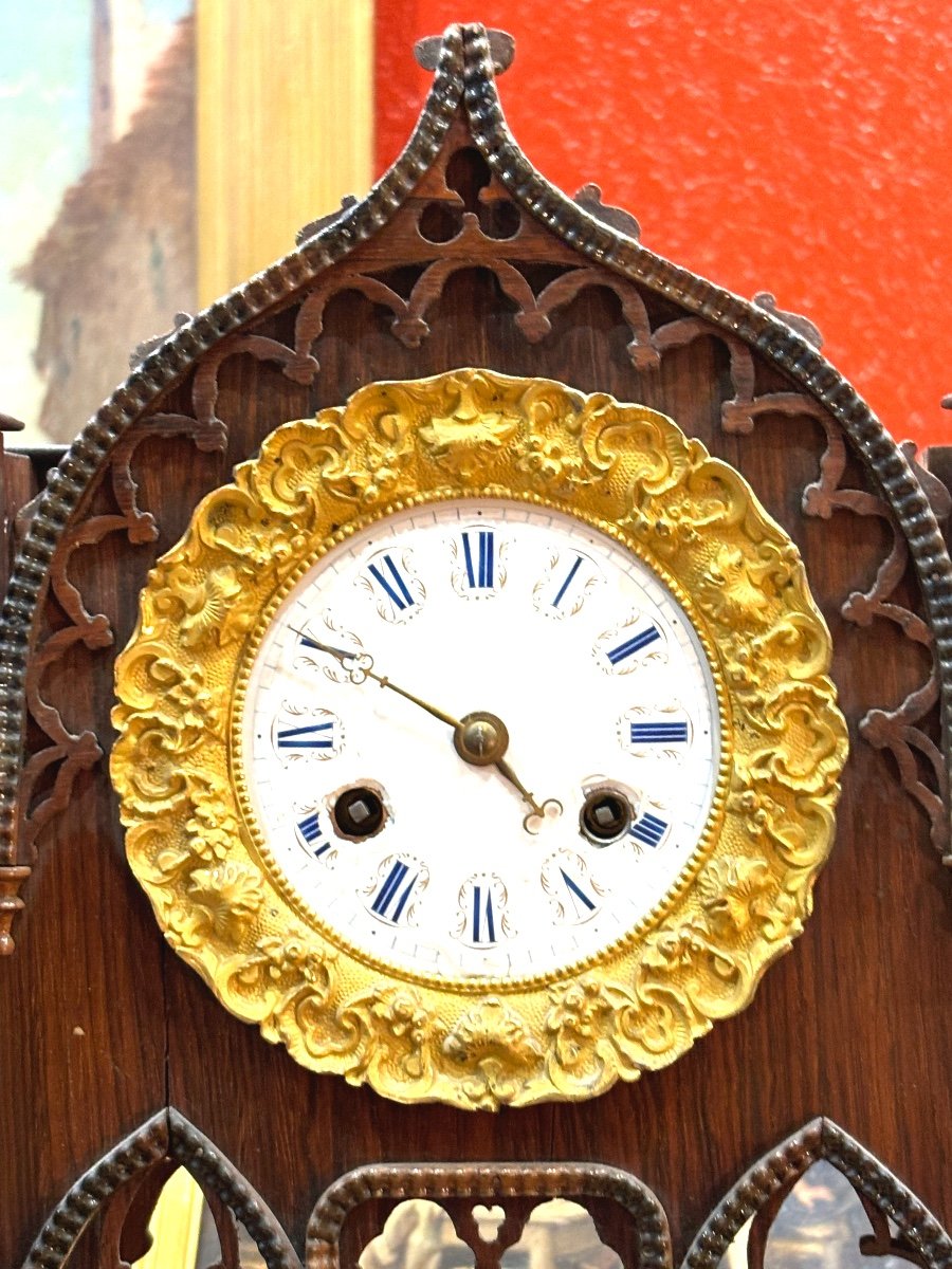 19th Century Flamboyant Gothic Rosewood Clock Circa 1830 -photo-2