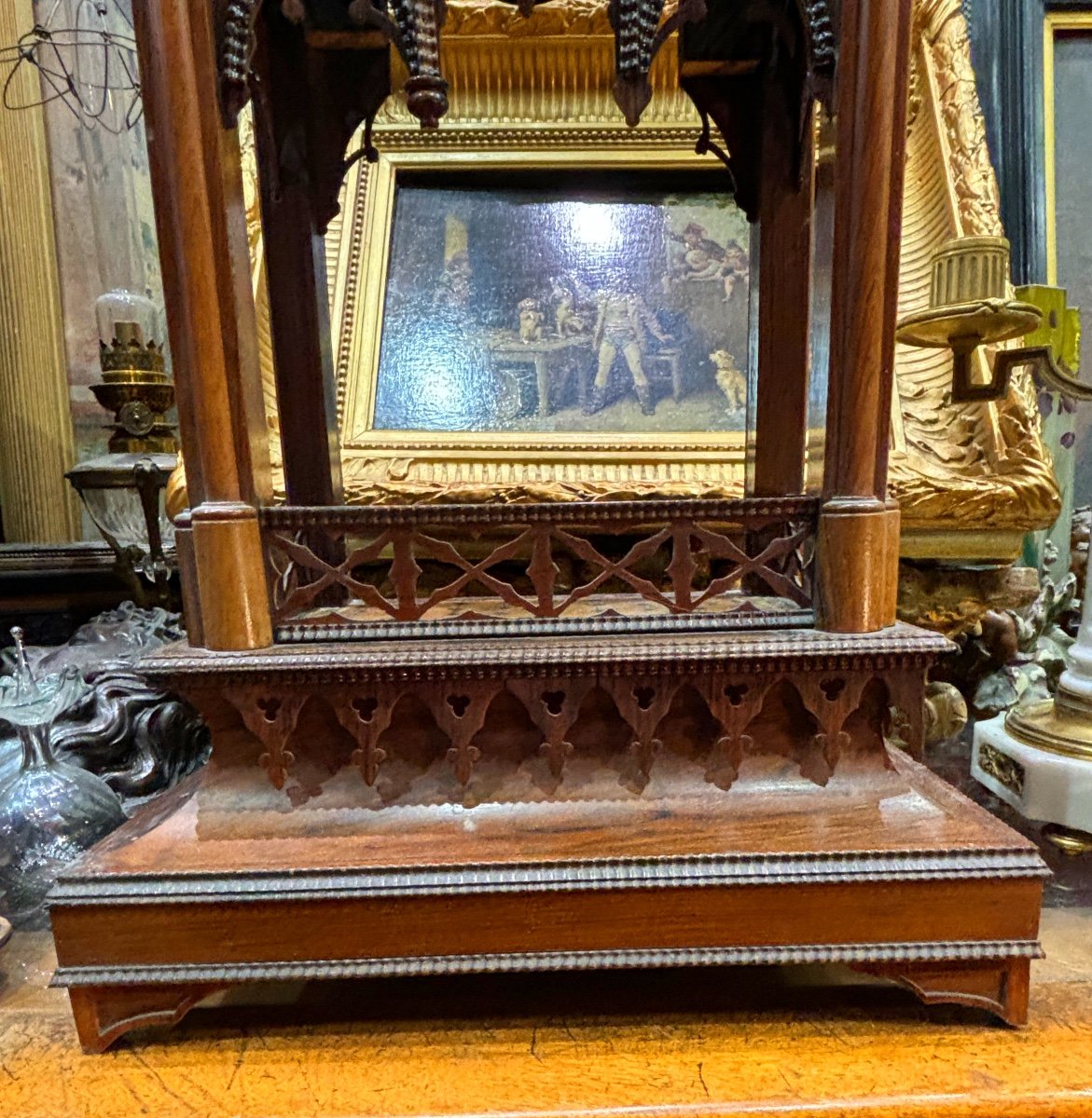 19th Century Flamboyant Gothic Rosewood Clock Circa 1830 -photo-4