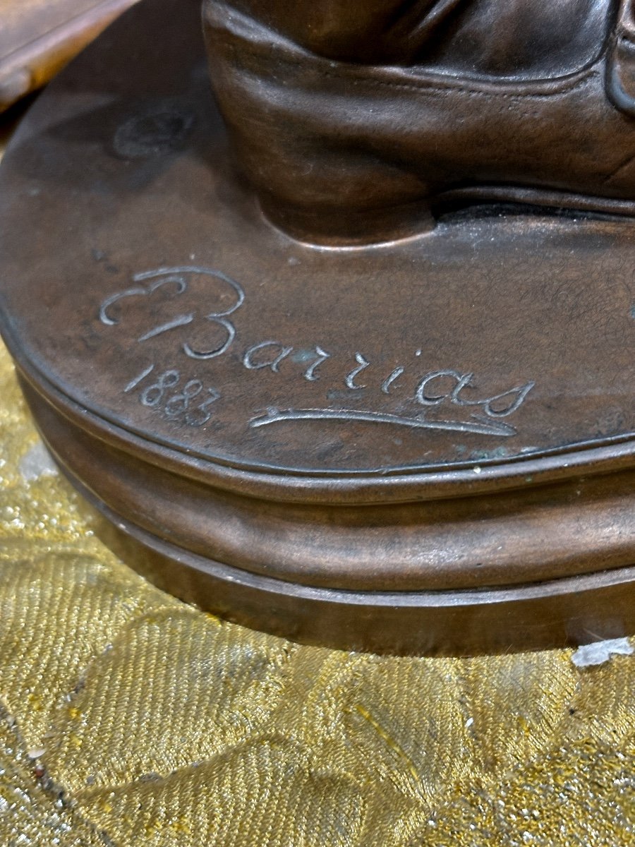 Louis Ernest Barrias Grand Bronze Mozart Enfant Violoniste Et Son Violon Daté 1883 Barbedienne -photo-3