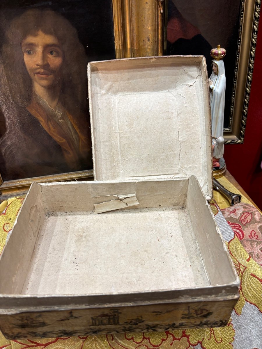 Italian Arte Povera Box With Animal Decor, 18th Century, Camomile Background -photo-3