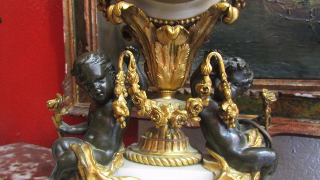 Trim Mantel Clock Gilt Bronze Candelabra Nineteenth Amours Cherubs Putti Napoleon III-photo-4