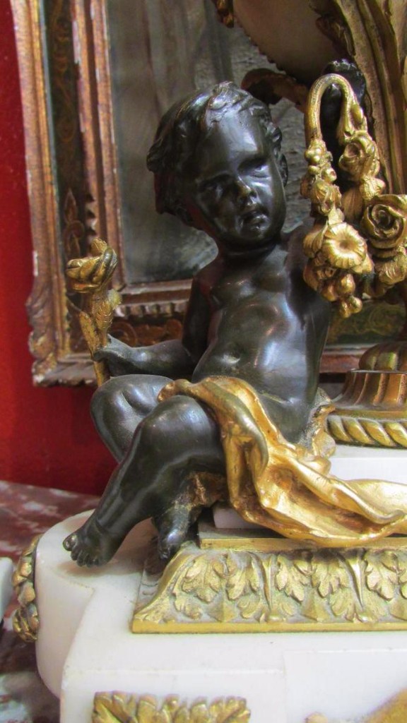 Trim Mantel Clock Gilt Bronze Candelabra Nineteenth Amours Cherubs Putti Napoleon III-photo-1