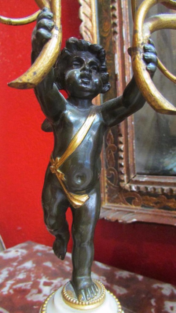 Trim Mantel Clock Gilt Bronze Candelabra Nineteenth Amours Cherubs Putti Napoleon III-photo-4