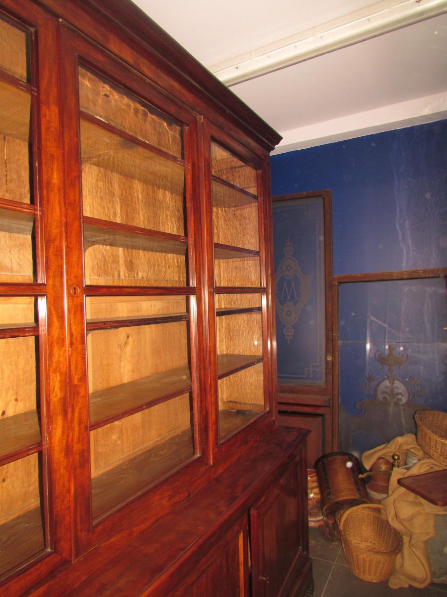 Ancienne Grande Bibliotheque En Acajou De Cuba Vitrine 6 Portes  XIXe Charles X Louis Philippe-photo-4