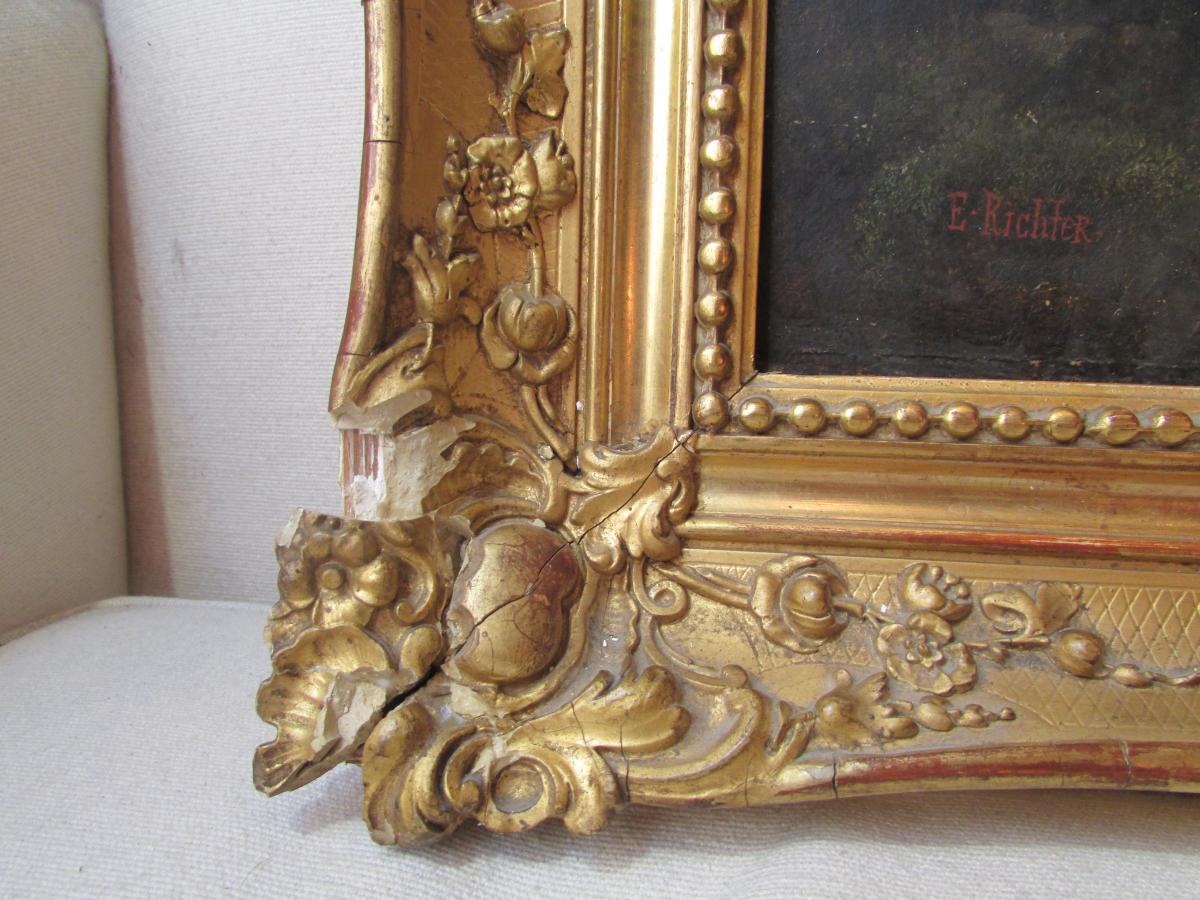 Table Oil On Wood German School German School Richter Signed Dated 1856 Breitenstein-photo-5