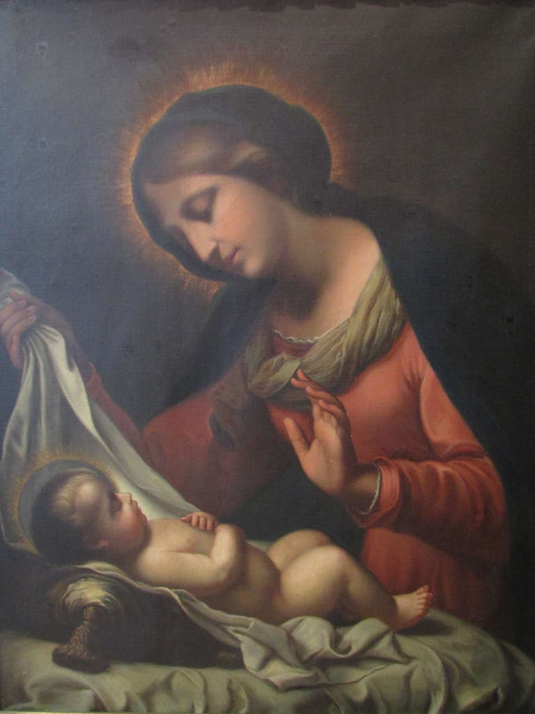 Table XIX Old Italian School A Virgin Madonna And Child Oil On Canvas-photo-4