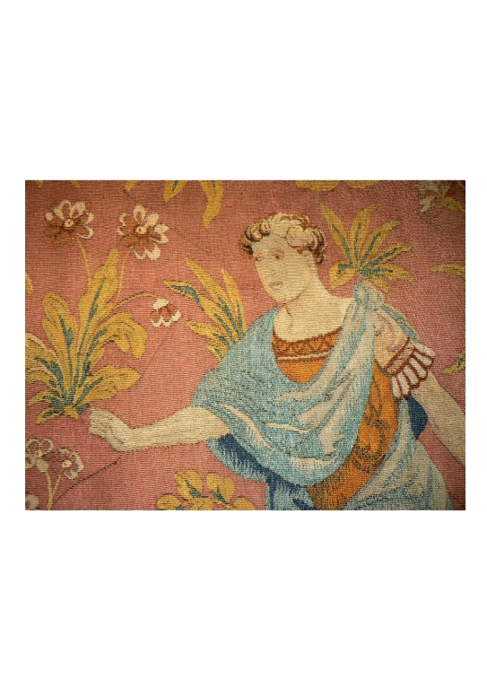 Old Aubusson Tapestry Era 19 Eme Mythological Roman Soldier-photo-2