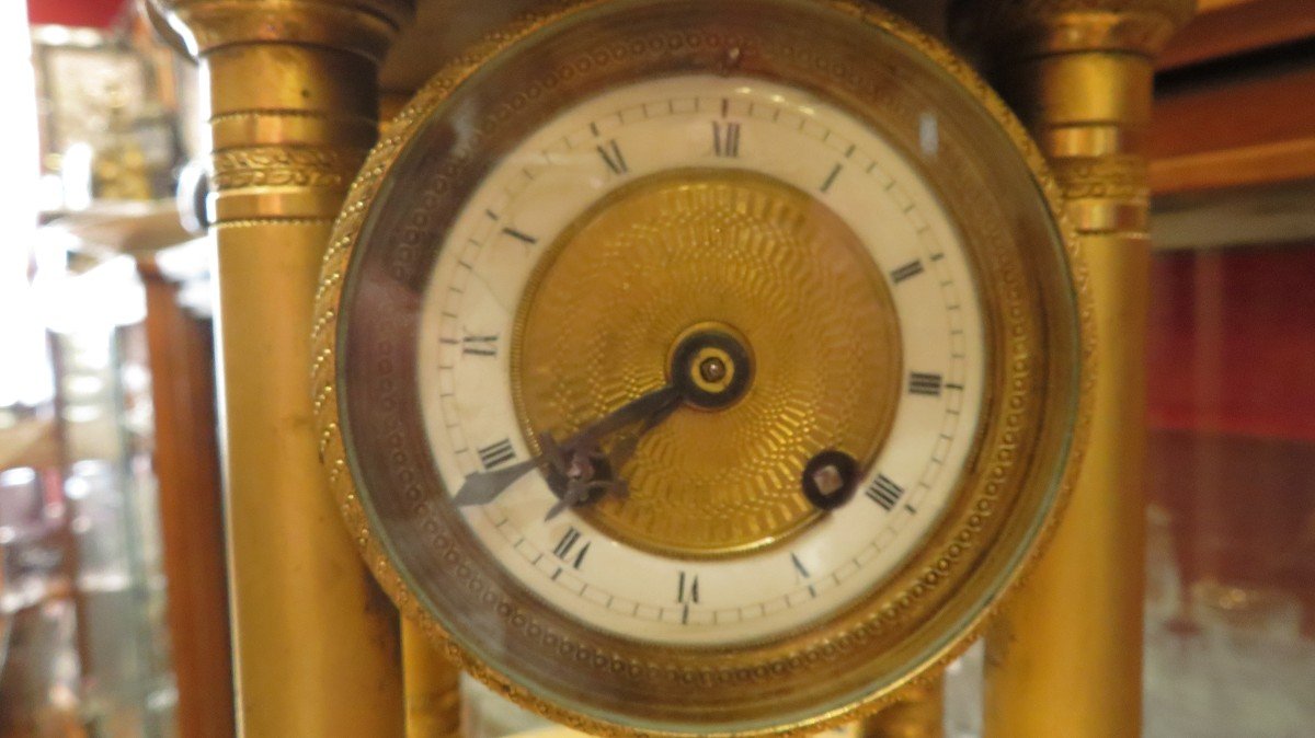 Pendulum The Temple Of Cupid Love Putti Period Late Nineteenth In Gilt Bronze Empire Style Alte Uhr-photo-6