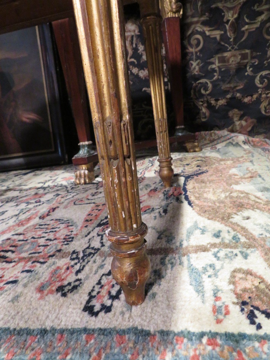 Small Bench Foot Rest In Golden Wood Late Eighteenth Louis XVI Period Upholstered-photo-4