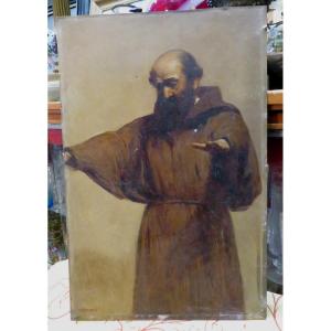 Table Oil On Canvas Portrait Of Monk English School Nineteenth Monk William Thomas Roden