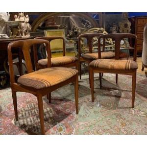 4 Old Designer Chairs 1960 Teak Or Rosewood Scandinavian Danish Juliane Vamo Andersen