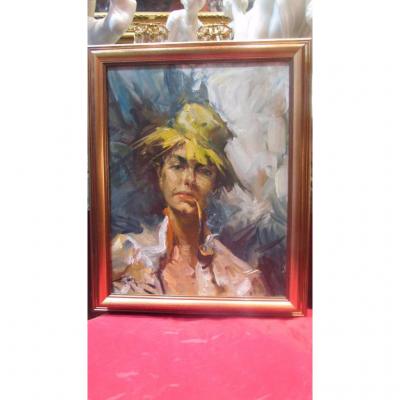 Durando Togo Richard Oil Painting On Canvas Garconne Gypsy Tziganne Bohemian