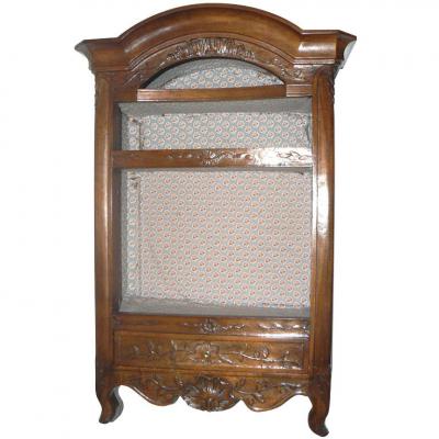 Verrier Former Wall Display Cases Provencal Debut Era XIX Walnut Carved