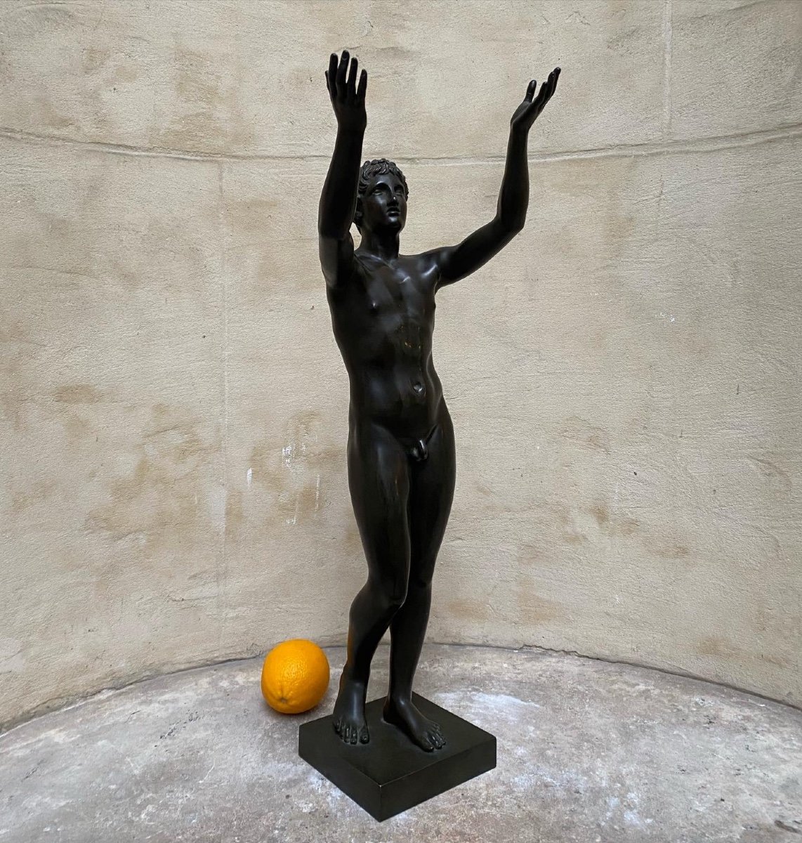 Young Man Praying, Bronze Barbedienne 1850-photo-2