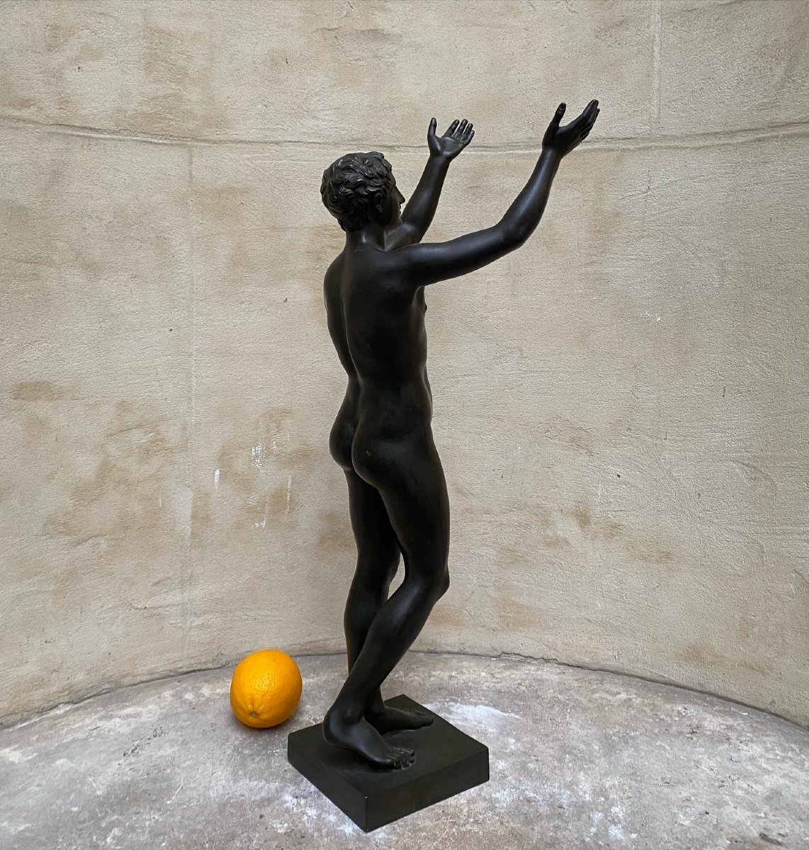 Young Man Praying, Bronze Barbedienne 1850-photo-3