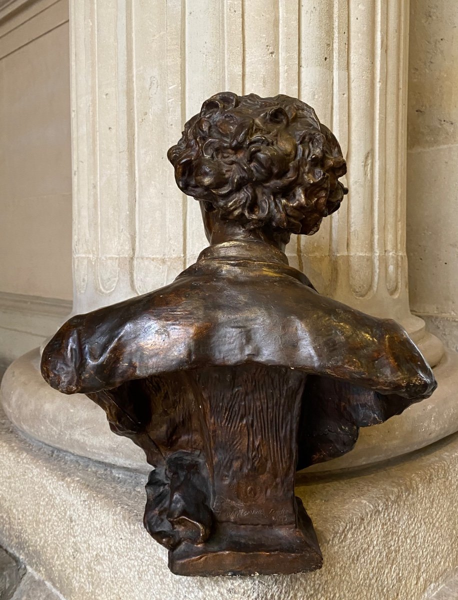 Buste En Plâtre De Charles Garnier Par J-B Carpeaux,  19ème  Siècle -photo-3