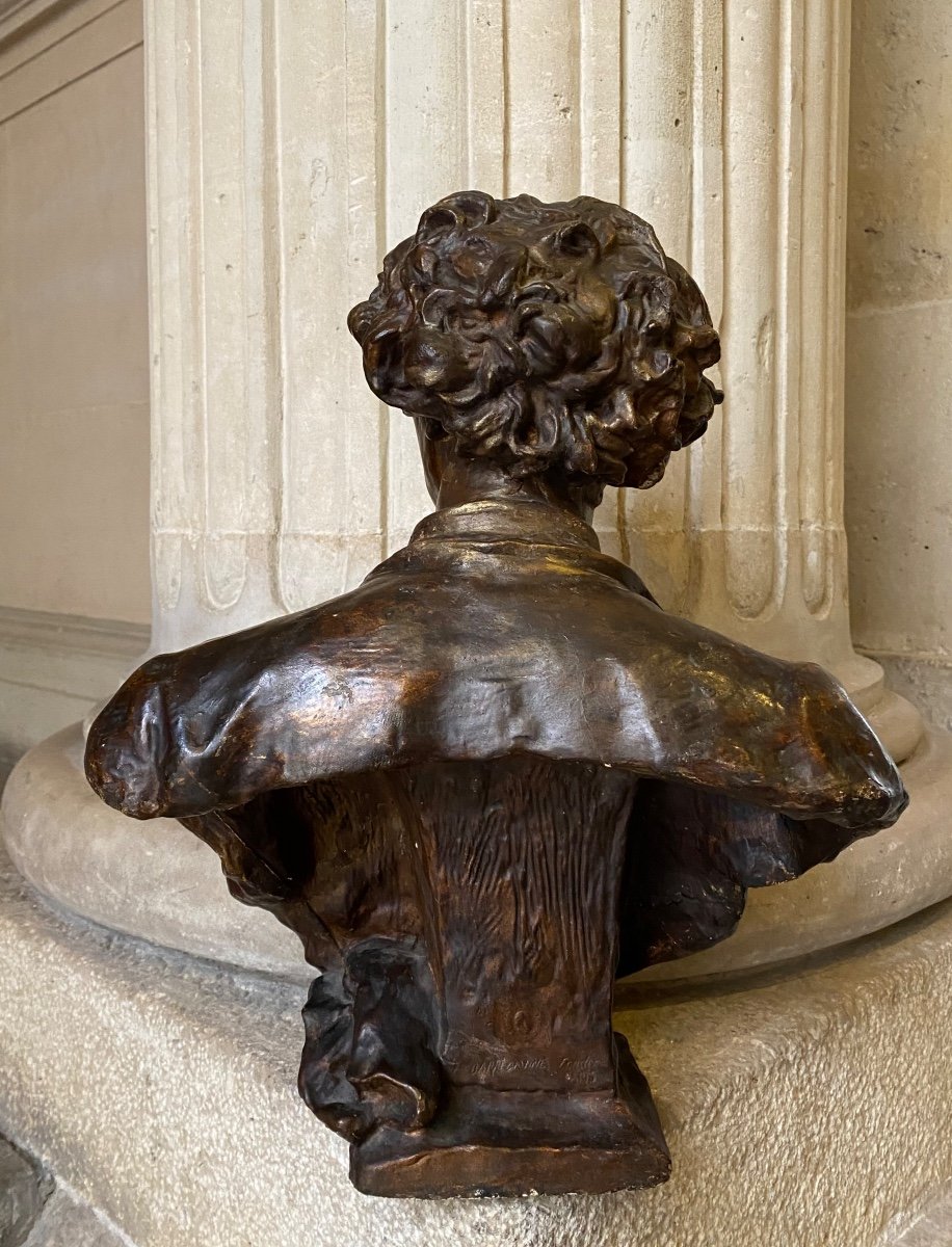 Plaster Bust Of Charles Garnier By J-b Carpeaux, 19th Century-photo-3