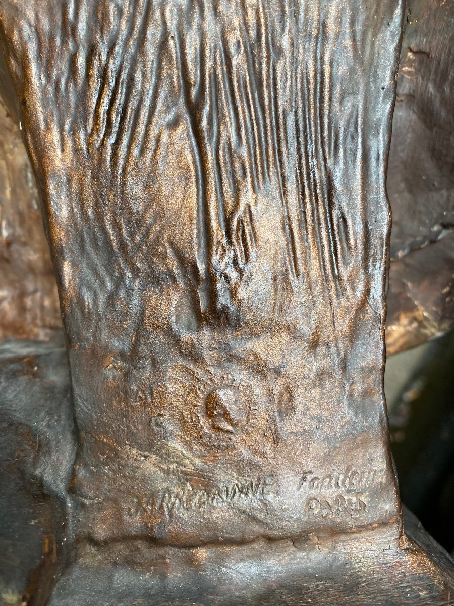 Buste En Plâtre De Charles Garnier Par J-B Carpeaux,  19ème  Siècle -photo-1