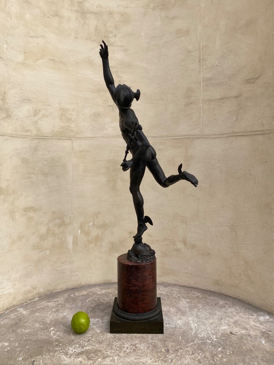 Flying Mercury, Bronze After Jean De Bologne 1830-photo-7