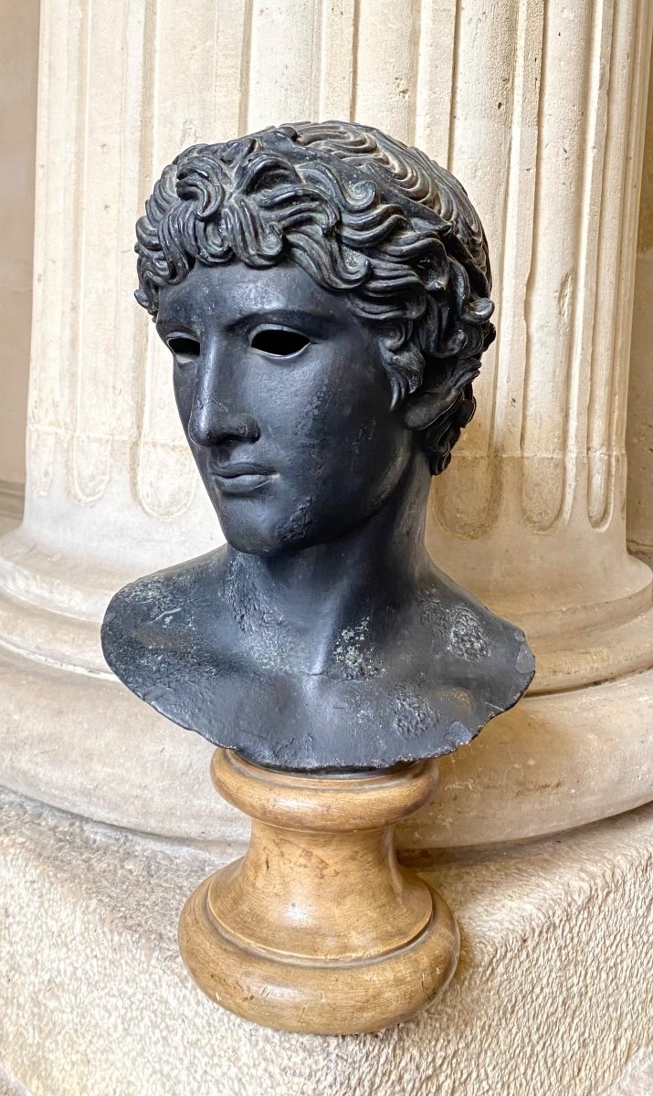 Head Of A Winning Athlete, Patinated Plaster From Antiquity 